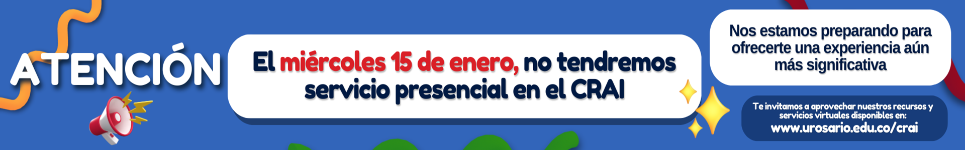 Imagen sin atención presencial sedes CRIA el 15 de enero