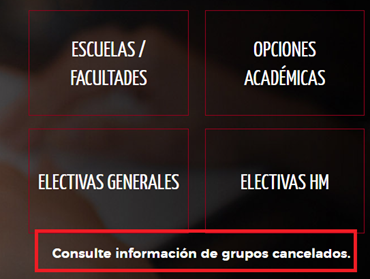guia consulta información de grupos cancelados