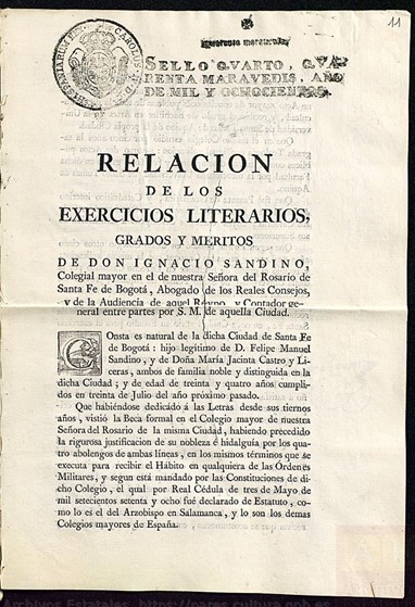 Relación de méritos de Sandino. Expediente personal del Juez Ignacio Pablo Sandino Castro.