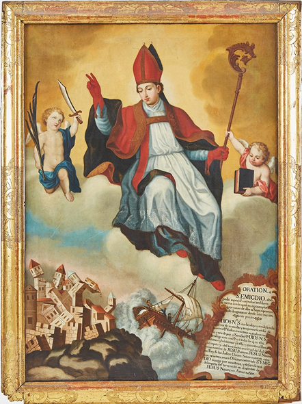 San Emigdio. Joaquín Gutiérrez (atribuido). Museo de la Universidad del Rosario, reg. 148.